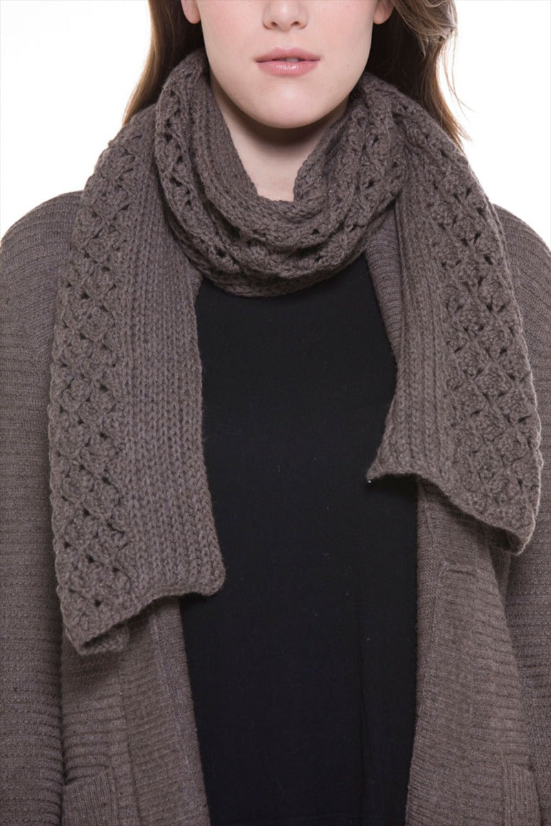 Women's handknitted, soft 2024 grey shawlette or scarf.