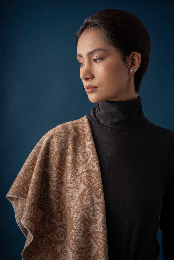 Coppet Jacquard Vicuna & Cashmere Scarf