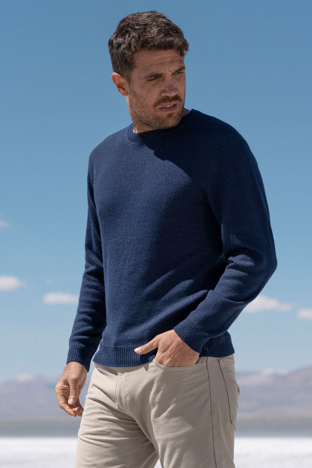 Men's Royal Alpaca Crew-Neck Sweater