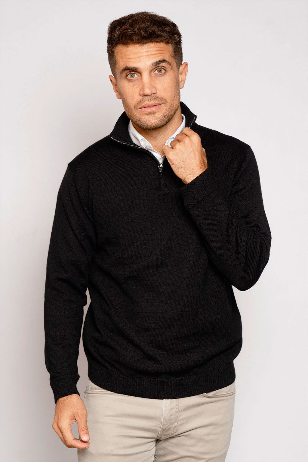 Men's Royal Alpaca Half-Zip Sweater