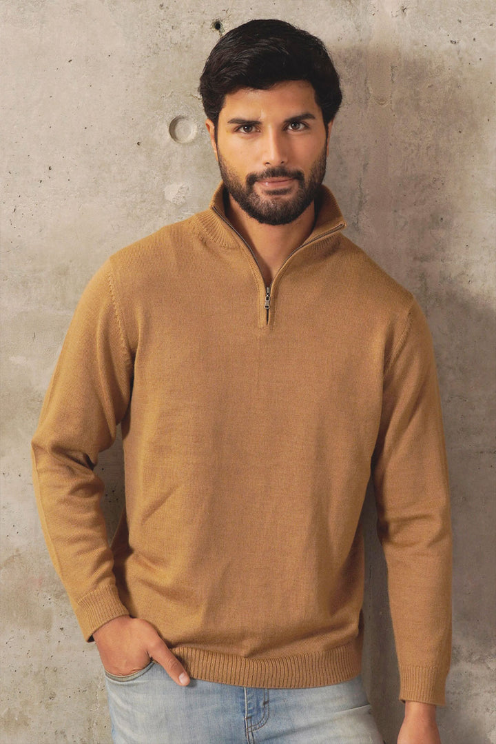 Men's Royal Alpaca Half Zip Sweater