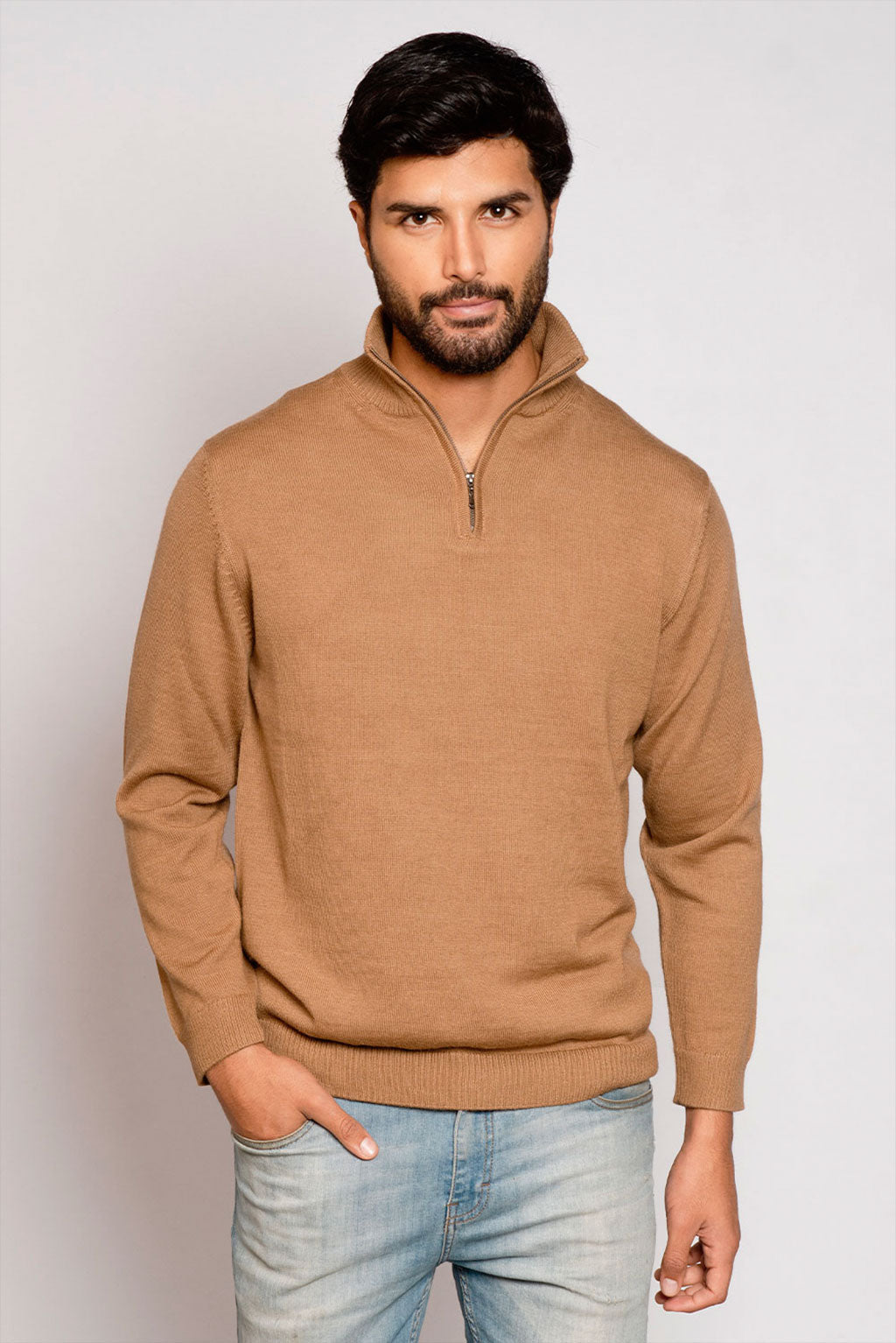 Men's Royal Alpaca Half-Zip Sweater