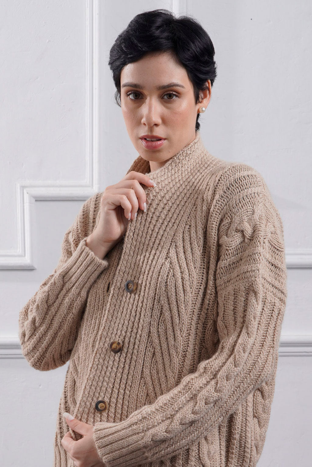 Kara Short Cable Knit Cardigan