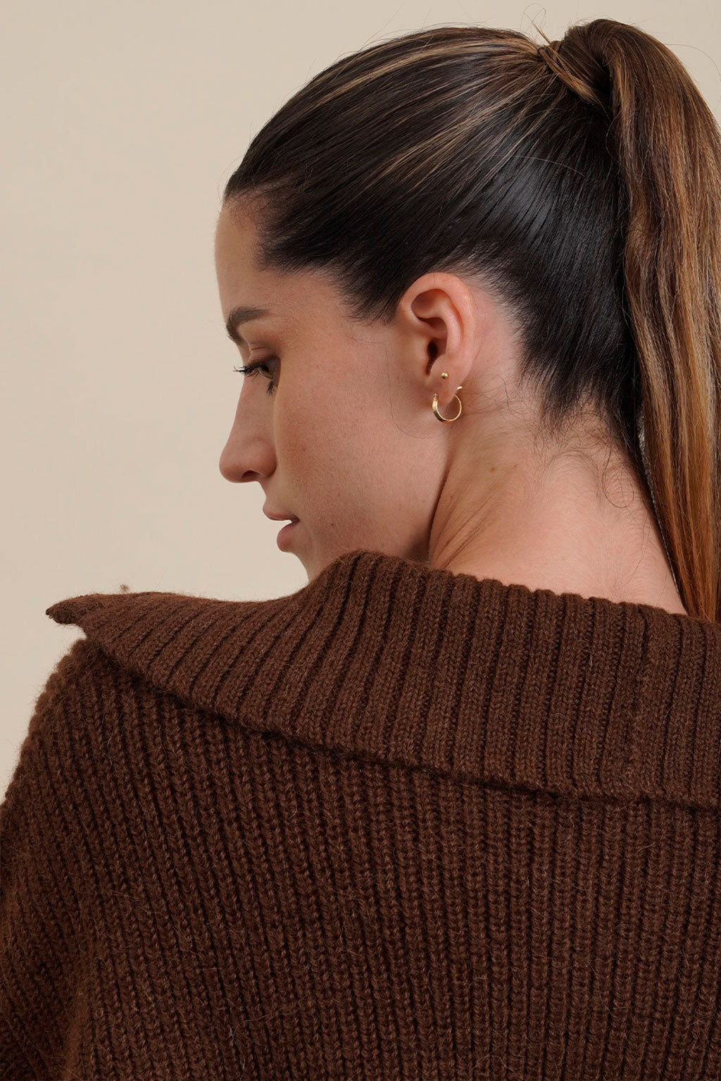 Kim Half-Zip Baby Alpaca Sweater