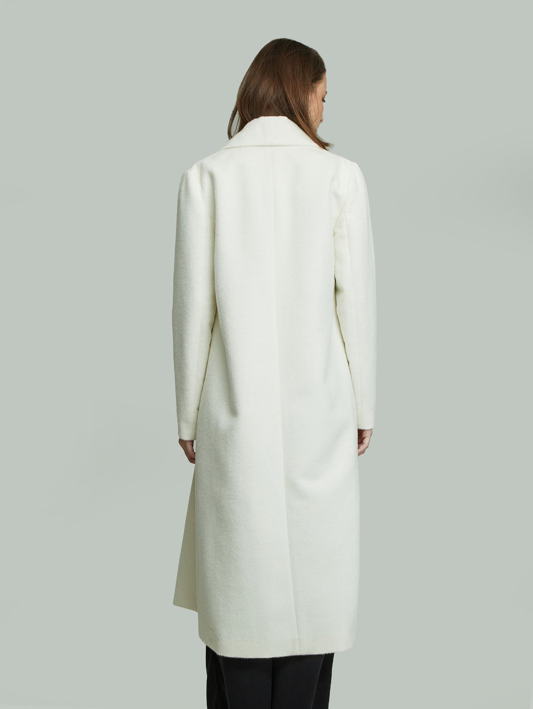 Long Baby Alpaca Swing Coat - Fitted