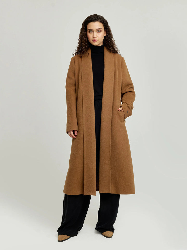 Long Baby Alpaca Swing Coat - Fitted