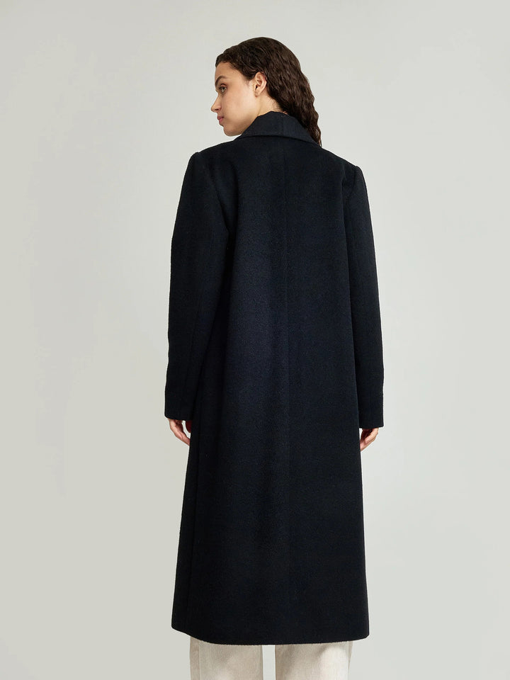 Long Baby Alpaca Swing Coat - Fitted