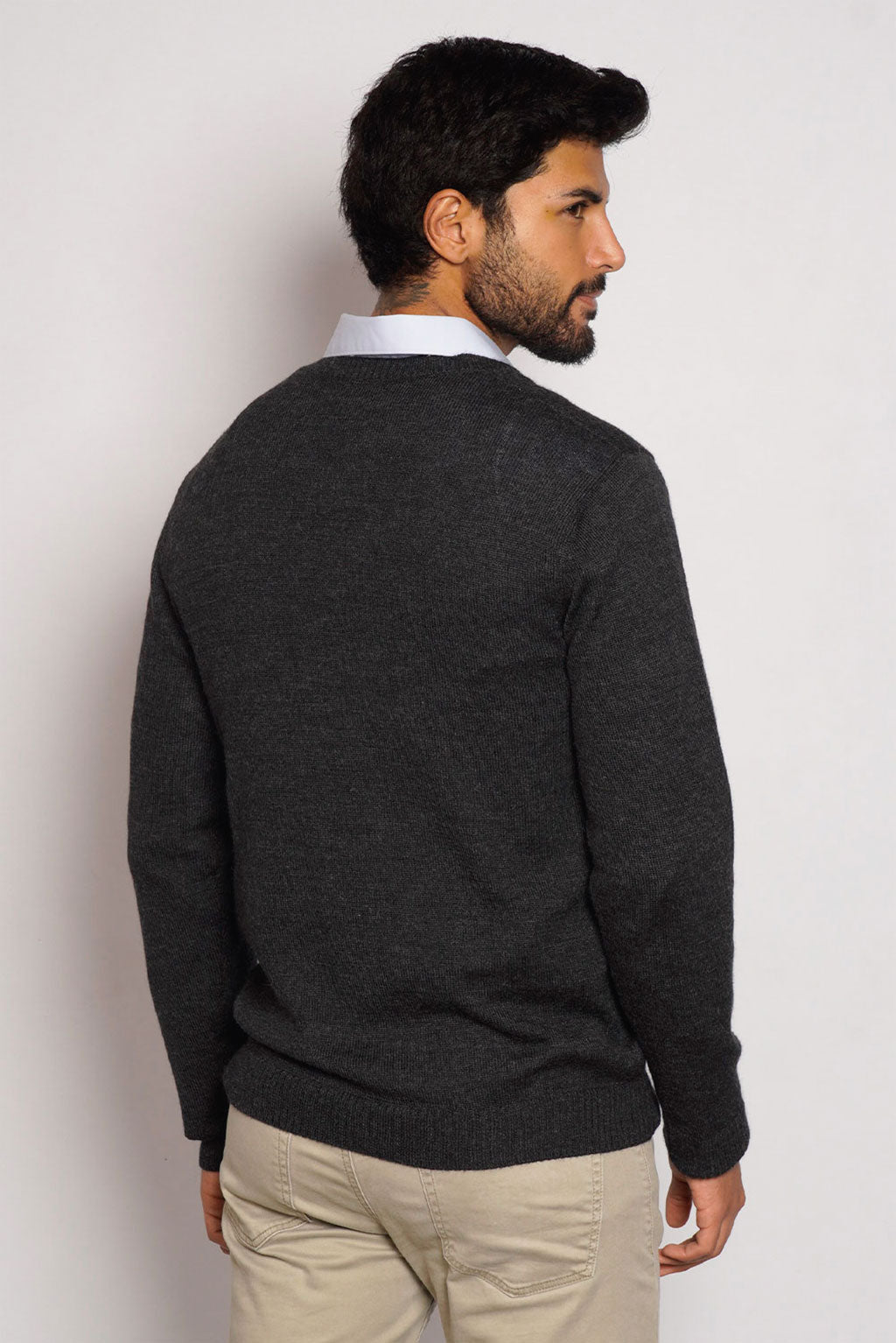 Men's Royal Alpaca V-Neck Sweater