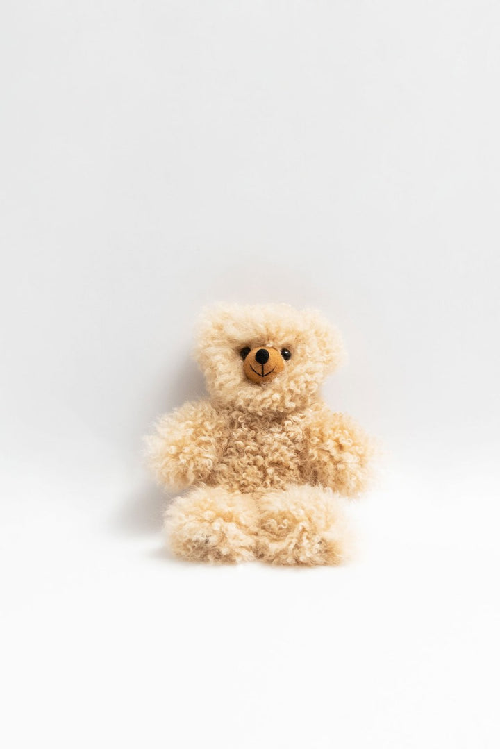 Beiger Teddybär aus Babyalpakafell - Klein