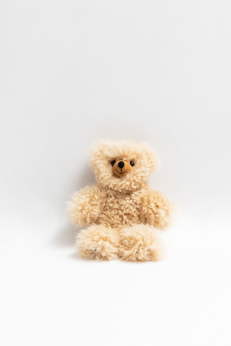 Beiger Teddybär aus Babyalpakafell - Klein