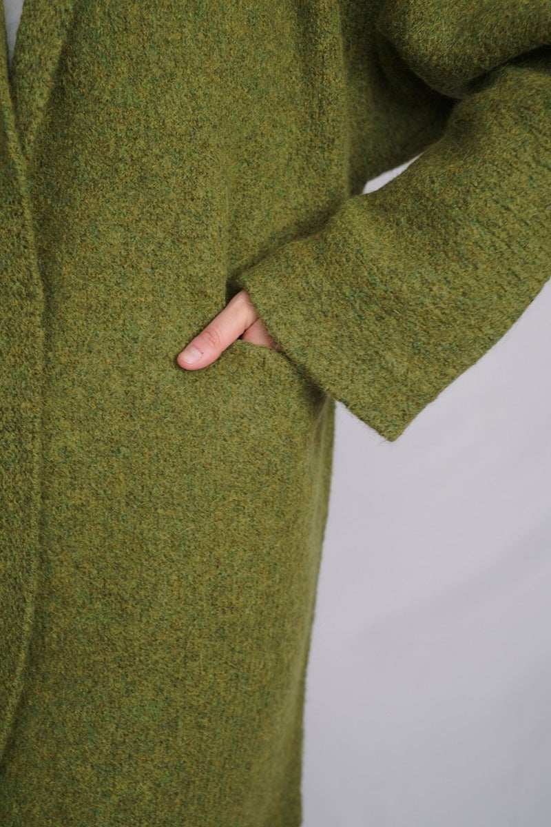 Belen, langer Alpaka-Cardigan / Strickmantel