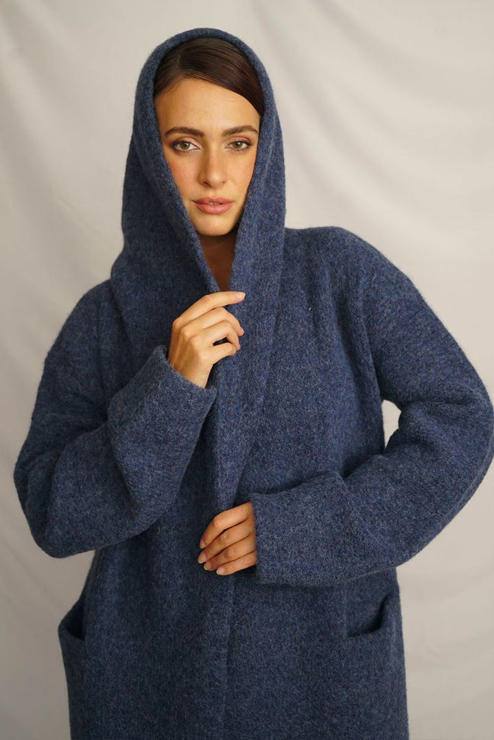 Belen Long Hooded Cardigan / Knit Coat