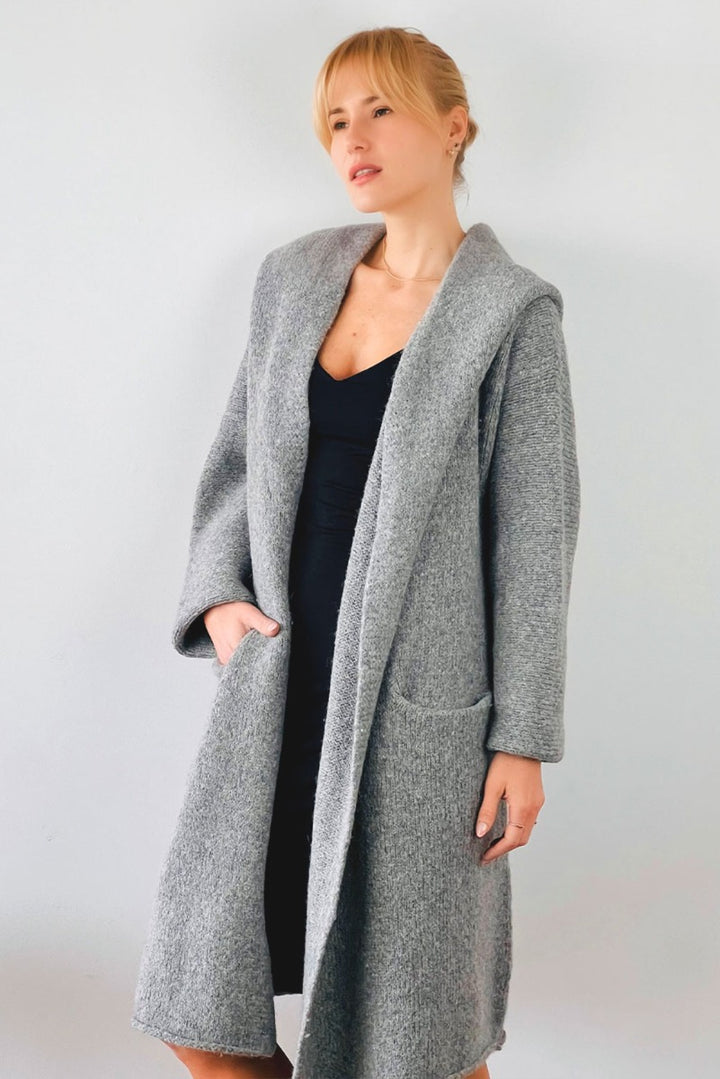 Belen Long Hooded Cardigan / Knit Coat