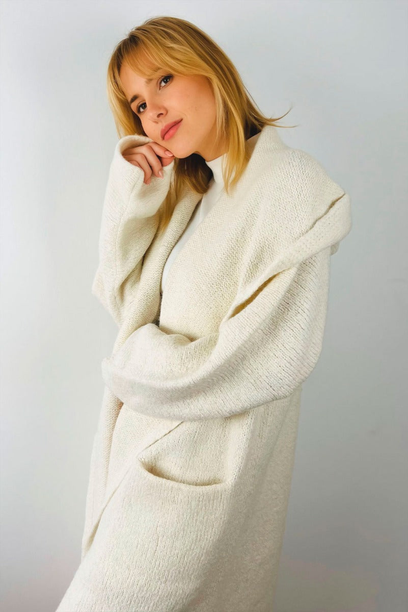 Belen Long Hooded Cardigan / Knit Coat