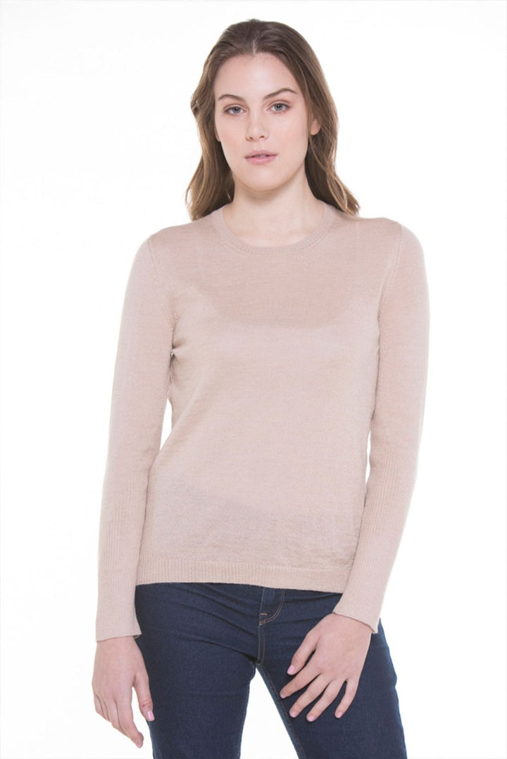 Briana Lightweight Cashllama Crew-Neck Sweater