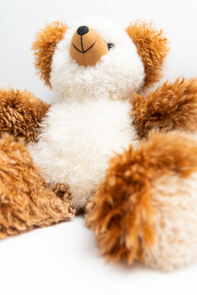 Cinnamon Baby Alpaca Fur Teddy Bear - Big