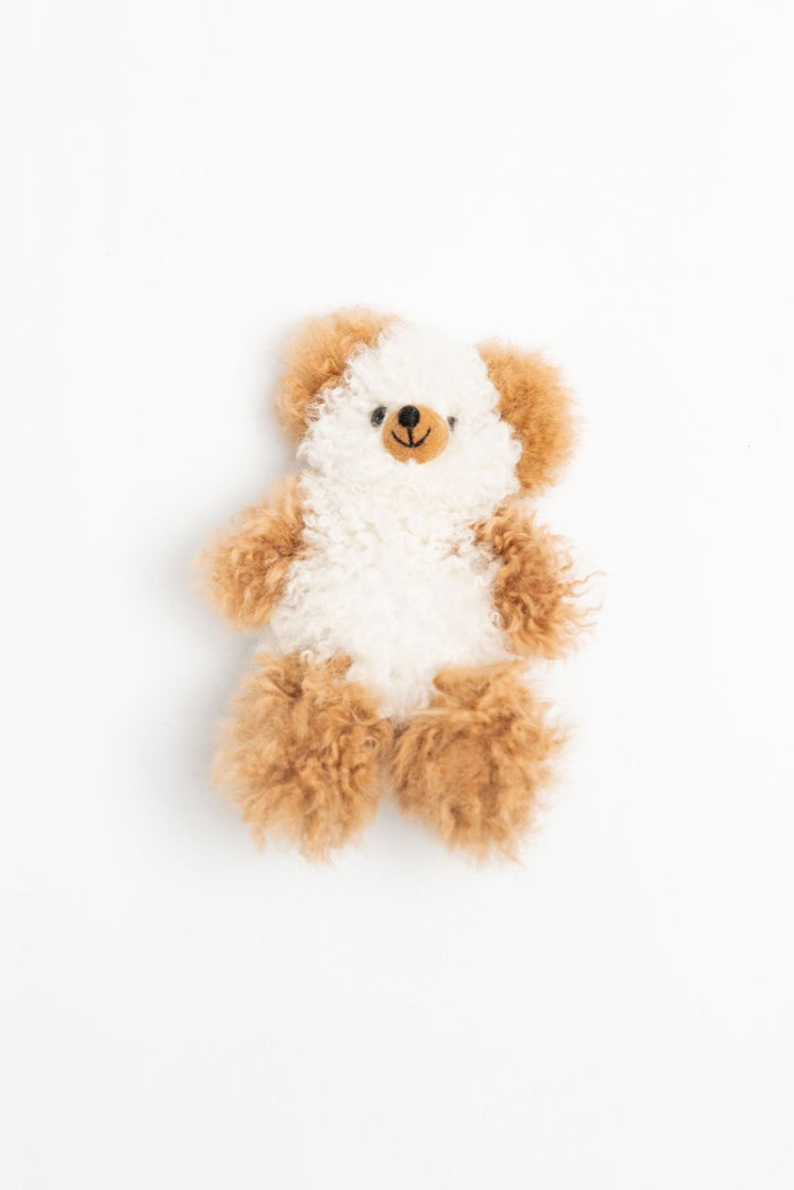 Cinnamon Baby Alpaca Fur Teddy Bear - Mini