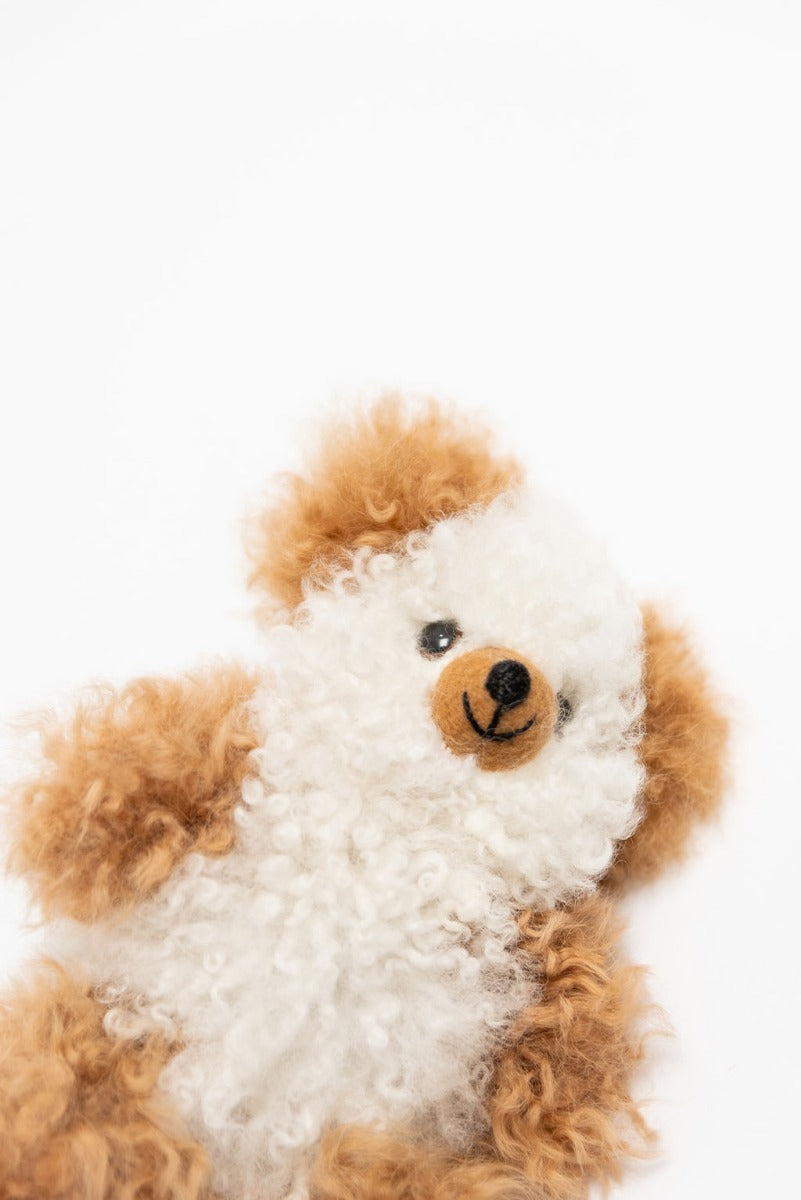 Cinnamon Baby Alpaca Fur Teddy Bear - Mini