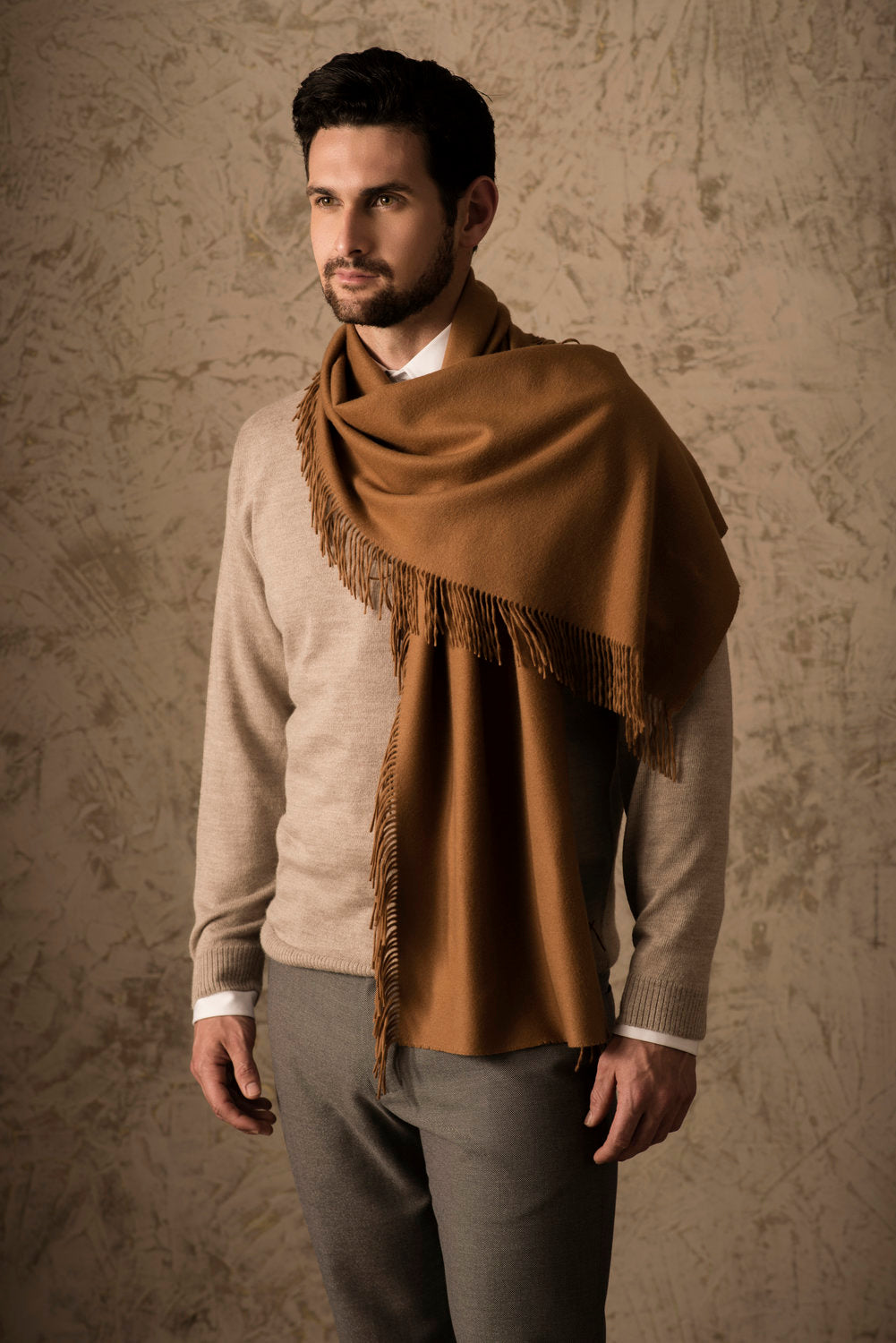 100% Vicuna Scarf - Horizontal Fringes