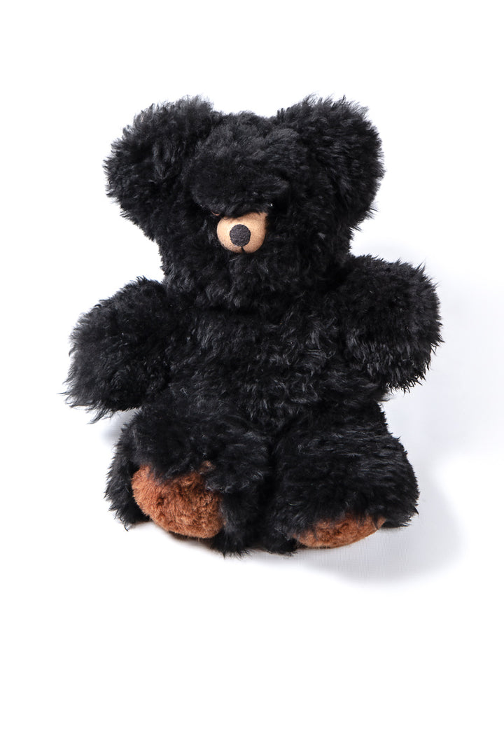 Black Baby Alpaca Fur Teddy Bear - Big