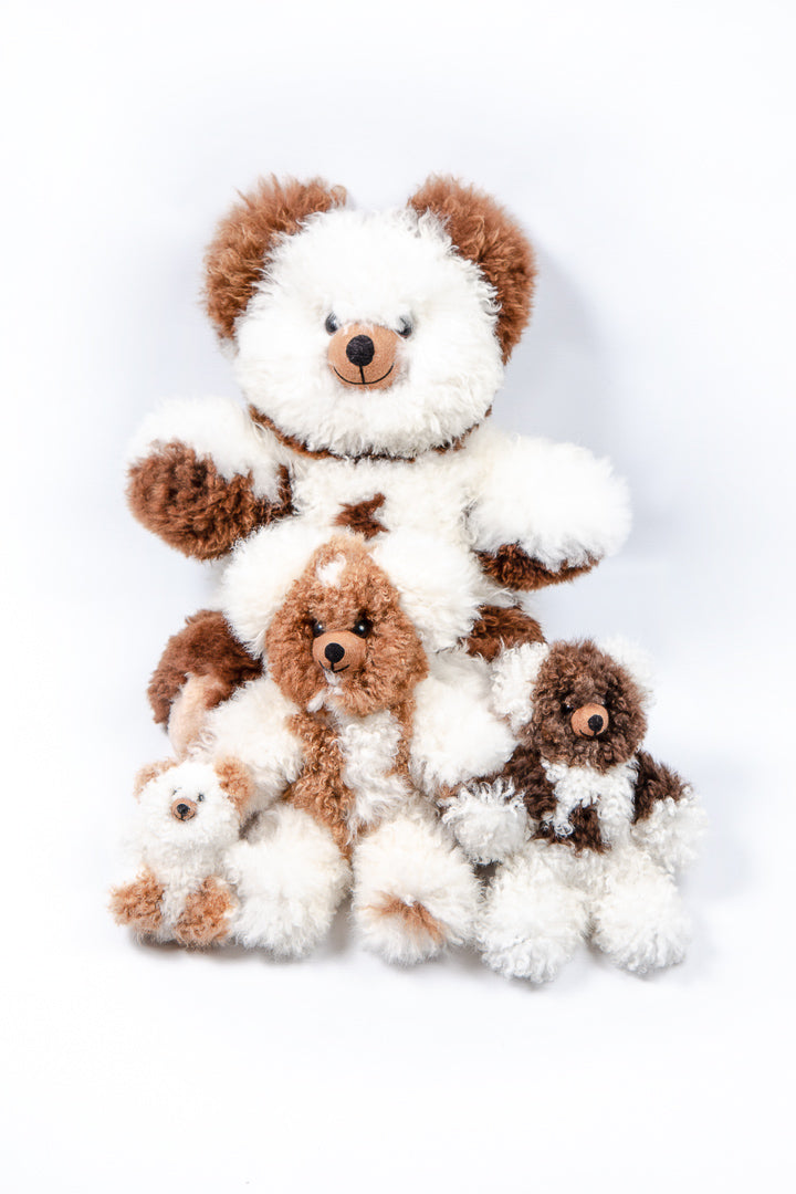 Cinnamon Baby Alpaca Fur Teddy Bear - Big