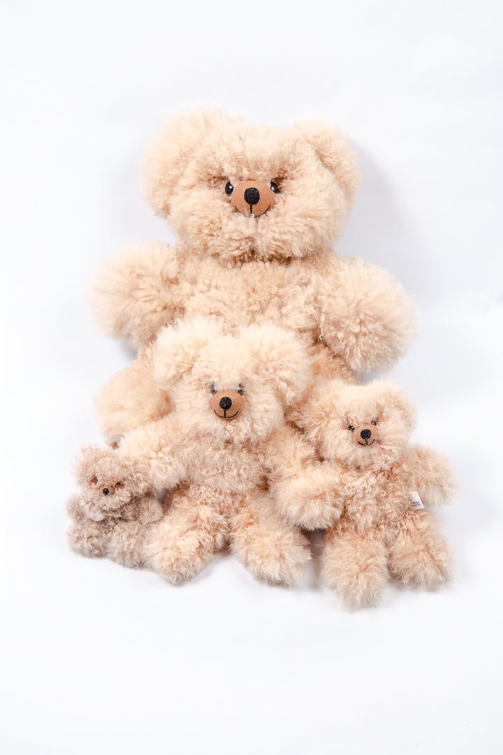 Beiger Teddybär aus Babyalpakafell - Klein