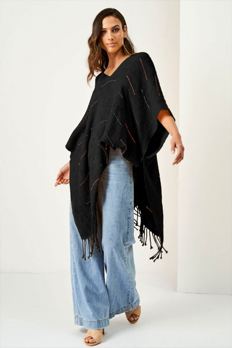 Sky Organic Cotton Cape - Negro