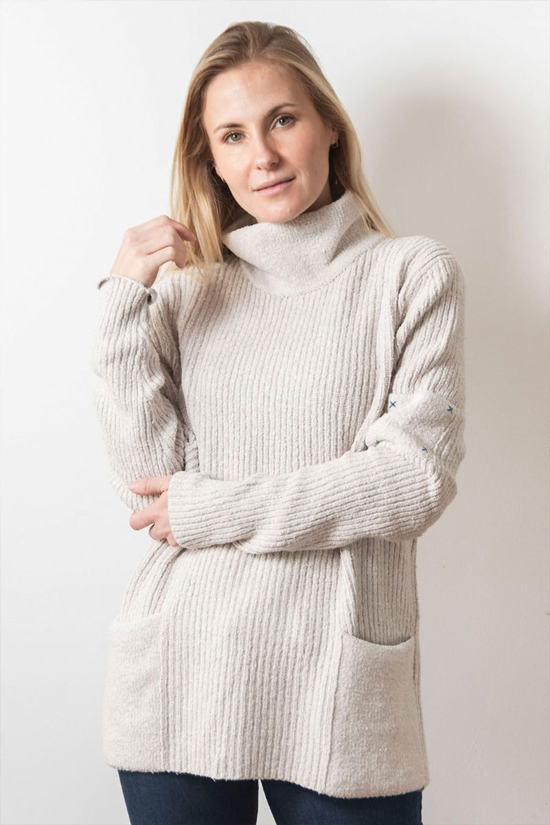 Pocket Turtleneck Cotton Sweater