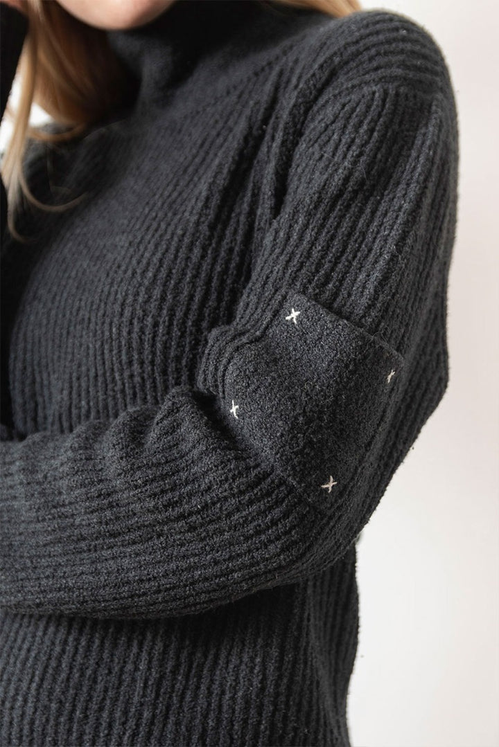 Rollkragenpullover aus Baumwolle mit Tasche