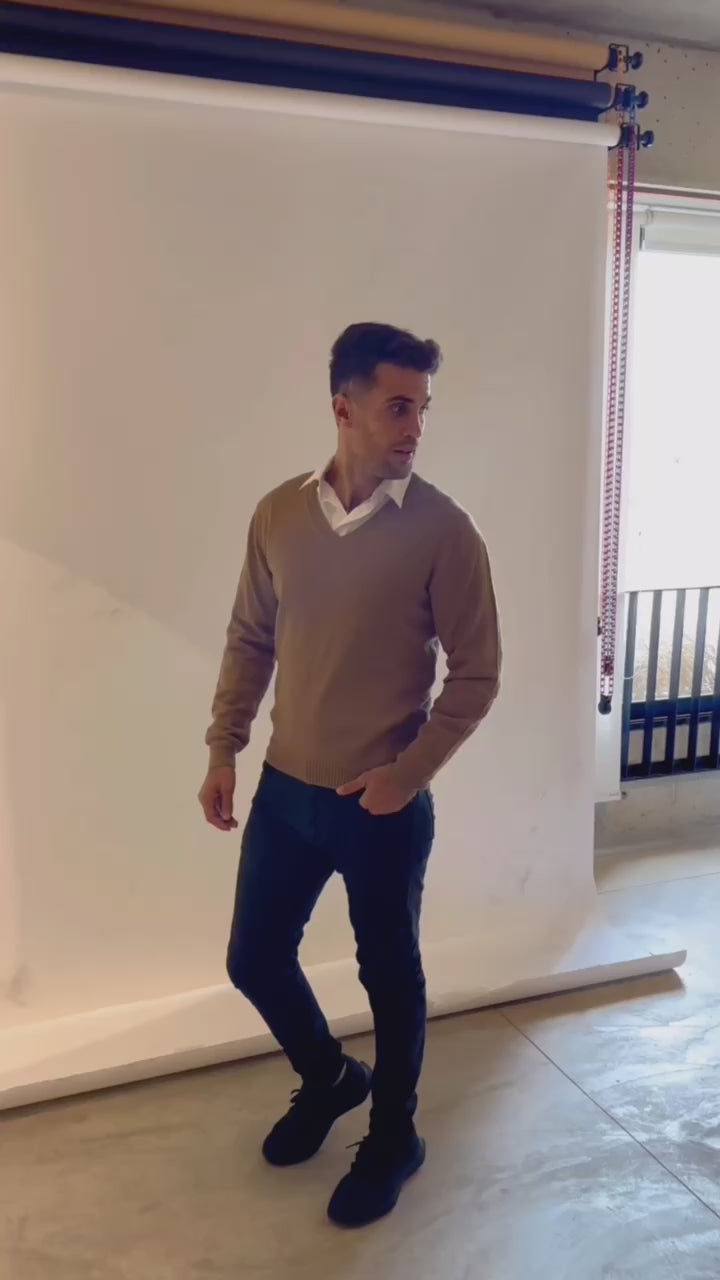 Men's Royal Alpaca V-Neck Sweater