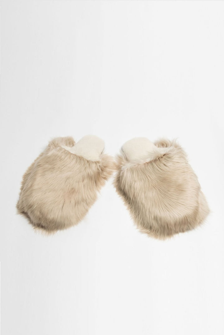 Suri Alpaca Fur Slippers - Sand