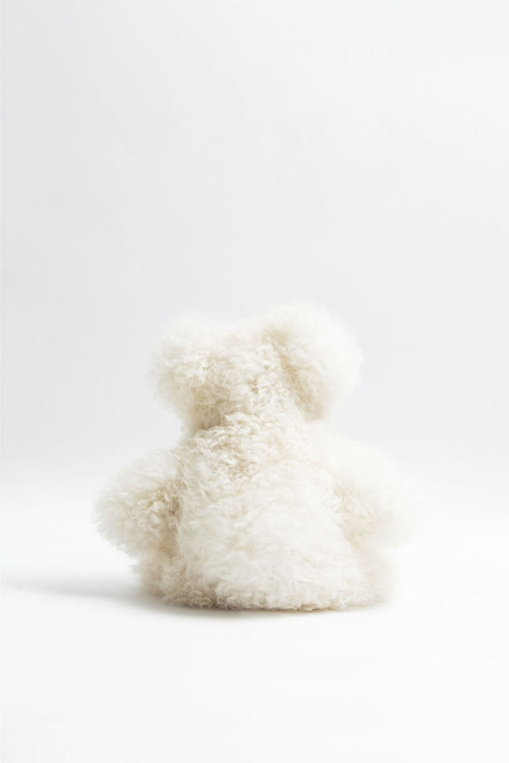 White Baby Alpaca Fur Teddy Bear - Medium